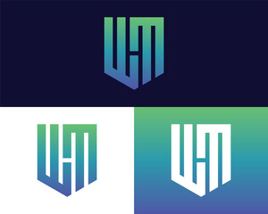 Letter W M logo design. creative minimal monochrome monogram symbol. Universal elegant vector emblem. Premium business logotype. Graphic alphabet symbol for corporate identity