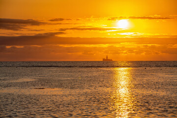 sunset over the sea