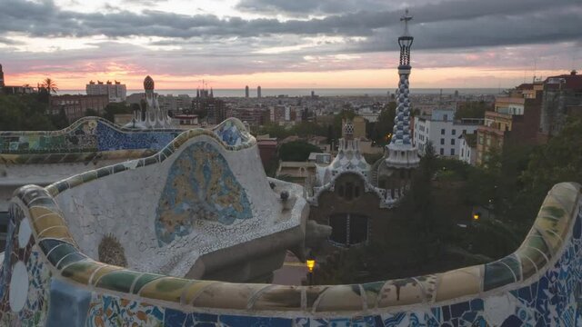 Sunrise Timelapse from Park Guell, Barcelona