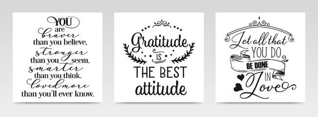 Obraz premium Christian quotes letter typography set illustration.