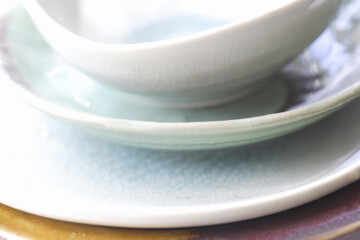 重ねられた和食器