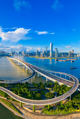 Aerial scenery of Xiwan bridge in Macao, China