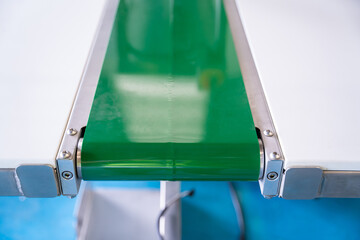 new Green conveyer belt close up
