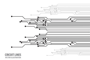 Abstract futuristic circuit board Illustration, Circuit board with various technology elements. Circuit board pattern for technology background. Vector illustration