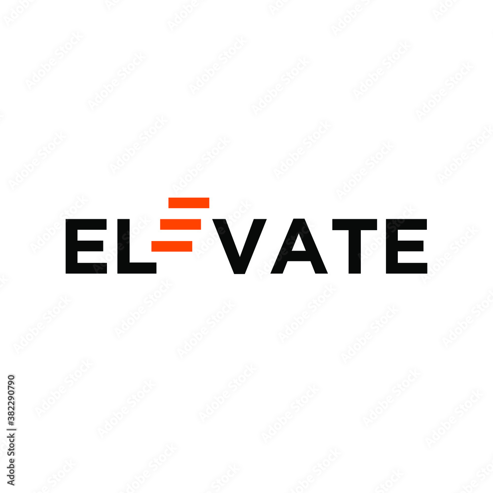 Wall mural elevate text logo icon vector illustration design isolated white background