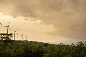 wind turbine at sunset