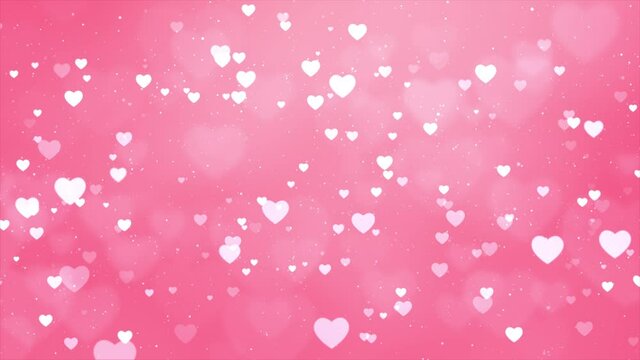 Abstract Pink Hearts Particle Fade in bokeh floating on black screen background Loop Animation. Day 4K VFX love, mothers day, Marriage, Valentines day, Wedding Anniversary Love.
