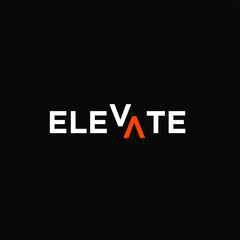 elevate text logo icon vector illustration design isolated black background