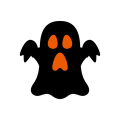 Icono de fantasma de Halloween color negro