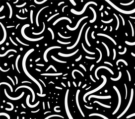 Crazy faces 80’s seamless pattern with organic shapes