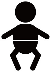 スマートフォン・ウェブサイトアイコン用のベクターイラスト　赤ちゃん