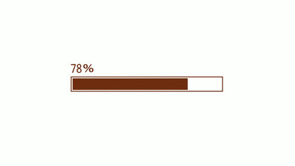 New orange dark waiting loading bar on white background,waing load