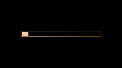 Amazing orange gradient waiting loading bar on black background,loading bar