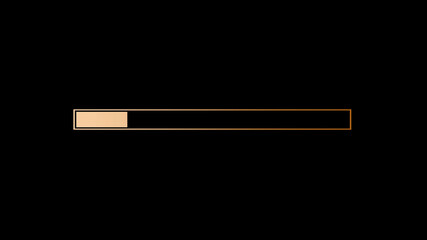 Amazing orange gradient waiting loading bar on black background,loading bar
