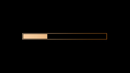 Amazing orange gradient waiting loading bar on black background,loading bar