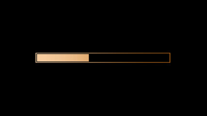Amazing orange gradient waiting loading bar on black background,loading bar