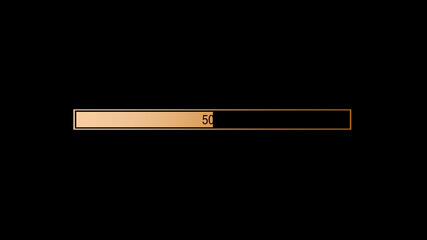 Amazing orange gradient waiting loading bar on black background,loading bar