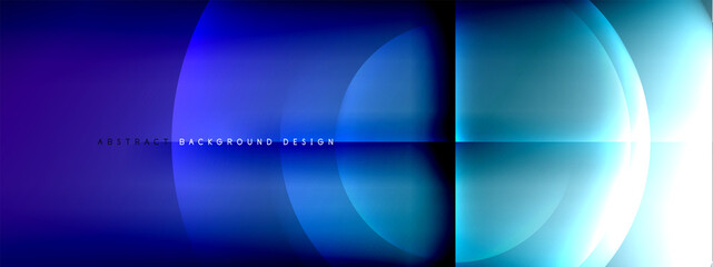 Vector abstract background - circle and cross on fluid gradient with shadows and light effects. Techno or business shiny design templates for text