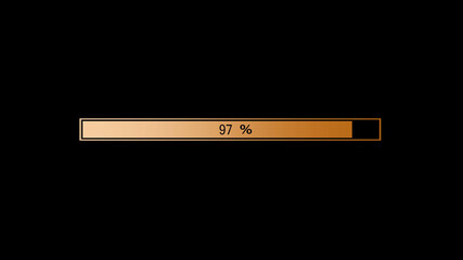 Amazing orange gradient waiting loading bar on black background,loading bar