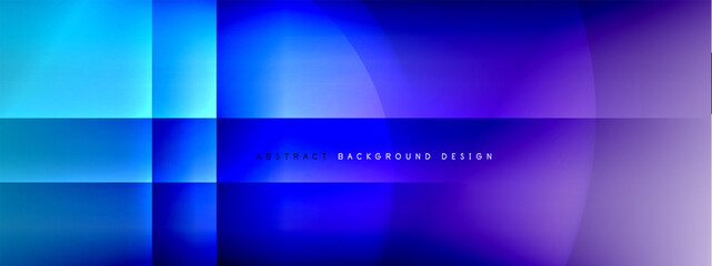 Vector abstract background - circle and cross on fluid gradient with shadows and light effects. Techno or business shiny design templates for text