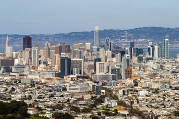 Scenic view of San Francisco from Twin Peaks. 