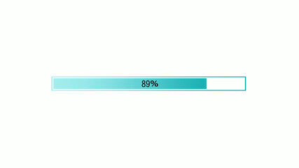 New cyan color waiting loading bar on white background,load