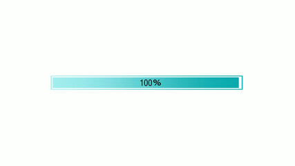New cyan color waiting loading bar on white background,load