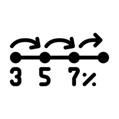 cashback increase program glyph icon vector illustration