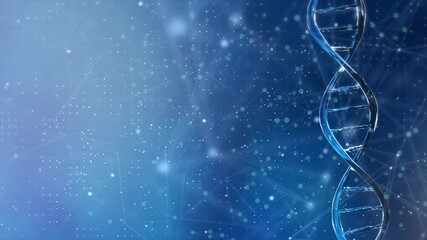 4k Blue DNA molecule structure Science Presentation concept loop 4k background. Futuristic Style of Dust Particles abstract of DNA movement ,for business science or technology - Powered by Adobe