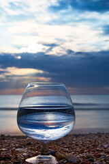 Glass of clean drinking water.