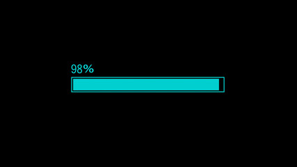 New cyan color waiting loading bar on black background,loading bar