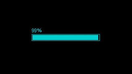 New cyan color waiting loading bar on black background,loading bar