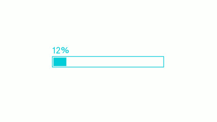 Obraz premium New cyan color waiting loading bar icon on white background,loading bar