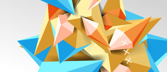3d low poly abstract shape background vector illustration