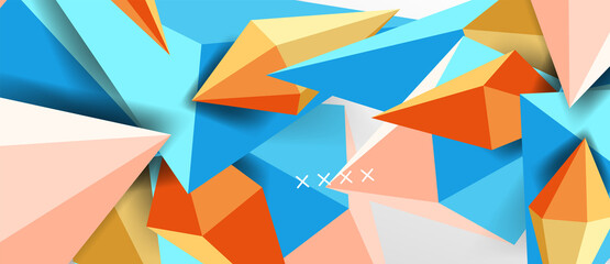 3d low poly abstract shape background vector illustration