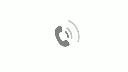 Gray color phone calling icon on white background,phone calling icon