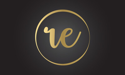 Initial re letter logo with creative modern business typography vector template. Creative letter re logo design.