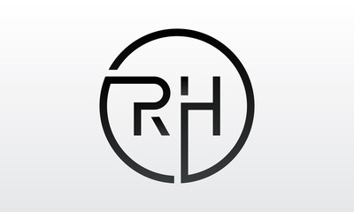 Initial rh letter logo with creative modern business typography vector template. Creative letter rh logo design.