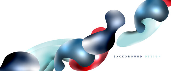 Bubbles abstract background. Liquid splashes on white vector template