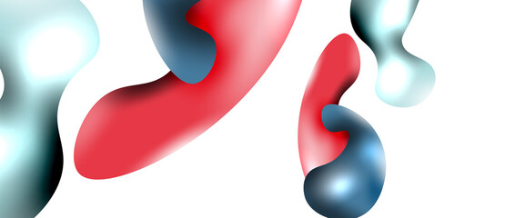 Bubbles abstract background. Liquid splashes on white vector template