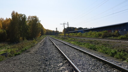 Fototapeta na wymiar Railway in the countryside