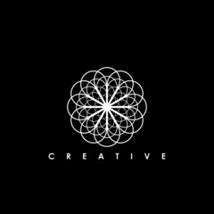 Abstract monogram elegant logo design template. Graceful line art icon. Vector illustration.
