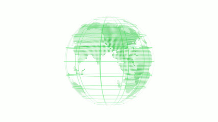 New green color 3d technology planet icon on white background,3d earth icon