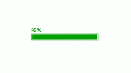 Green color waiting loading bar icon on white background