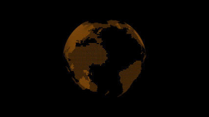 Amazing orange color technology 3d planet icon on black background,earth icon © MSH