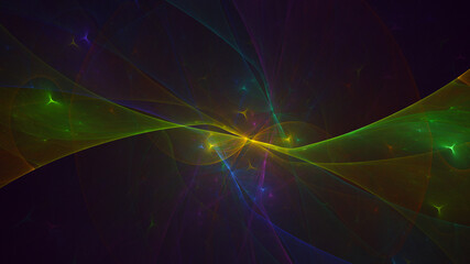3D rendering abstract multicolor fractal light background