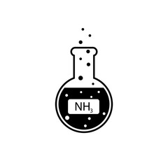 Laboratory glass with ammonia. Vector