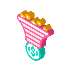 advertising traffic filtration money isometric icon vector illustration
