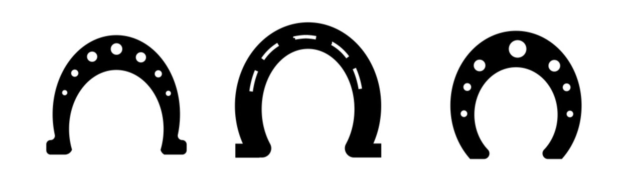 Simple icons horseshoe. set illustratio on white background