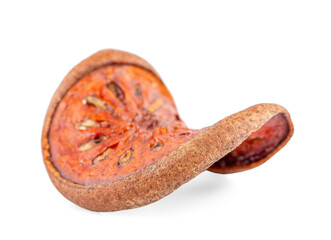 dried quince slices an isolated on white background